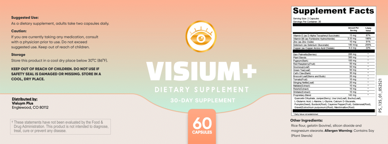 Visium Plus restore vision supplement Facts